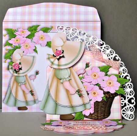 Easel Card Kit - Girl in a Sunhat - Green by Kristina Norbat