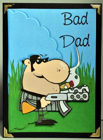 Bad Dad Scalloped Edge Envelope Card by Kristina Norbat