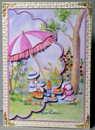 A Lovely Day for a Picnic Envelope Card with Decoupage by Kristina Norbat