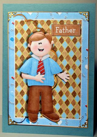 Father Scalloped Edge Envelope Card by Kristina Norbat