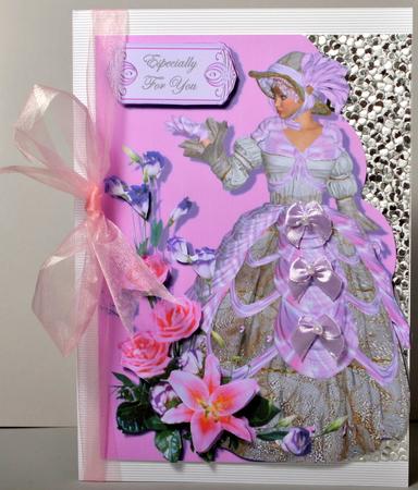 My Fair Lady Scalloped Edge Card Front with Decoupage 1 by Kristina Norbat
