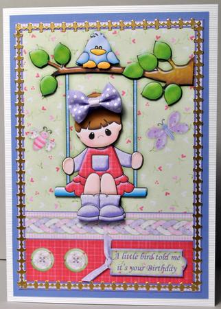 Swing Time Card Front and Decoupage by Kristina Norbat