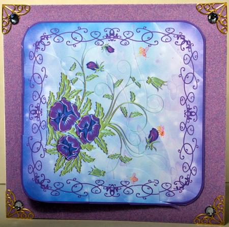 Pansy Flourish Scallop Corner Stacker by Kristina Norbat