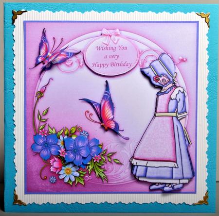 Country Girl and Butterflies Topper and Decoupage by Kristina Norbat