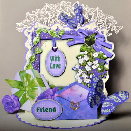 Giant Easel Tableau 3D Card Kit - Purple Butterflies by Kristina Norbat