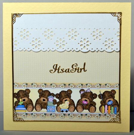 Lemon Baby Teddies Backing Paper by Kristina Norbat