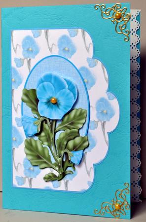 Aqua Pansy Scallop Edge by Kristina Norbat