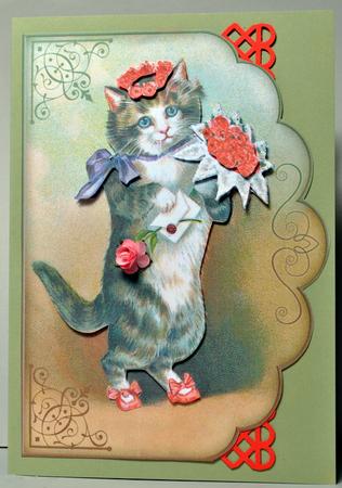 Pretty Kitty - Scalloped Edge Card by Kristina Norbat