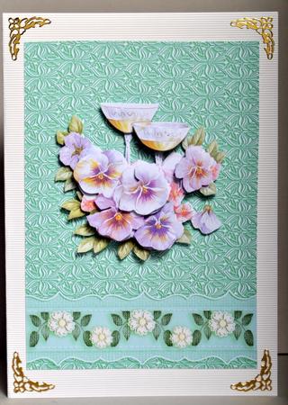 Green Fancy Embossed with Floral Border by Kristina Norbat