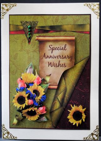 Sunflower & Rose on Ruby & Gold by Kristina Norbat