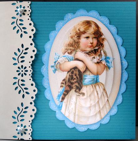 Victorian Girl with Kitten - Oval Pyramid by Kristina Norbat