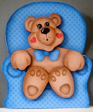 Comfy Chair Bear - Folded Shaped Card by Kristina Norbat