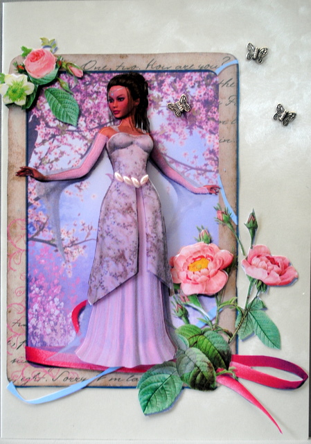 Beautiful Lady in a Flower Frame by Kristina Norbat