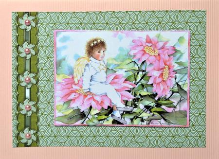 Moss Pinwheel with Suede Scalloped Border by Kristina Norbat