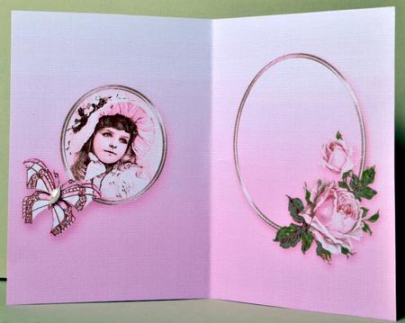 Lilac Vintage Girl in a Pink Bonnet Matching A5 Insert by Kristina Norbat