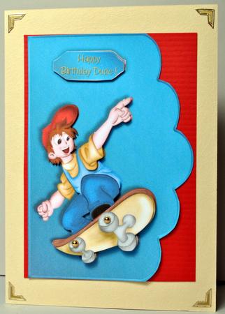 Skater Dude Scallope Curve Card by Kristina Norbat