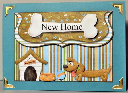 Cute Sausage Dog Welcome New Home Envelope Card Front by Kristina Norbat