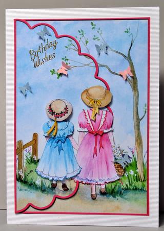 Out for a Stroll Envelope Card with Decoupage by Kristina Norbat