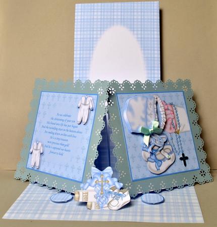 Christening - Boy Double Twisted Easel Kit with Decoupage by Kristina Norbat