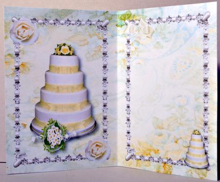 Beautiful Lemon Wedding Cake & Cream Rose A5 Insert by Kristina Norbat