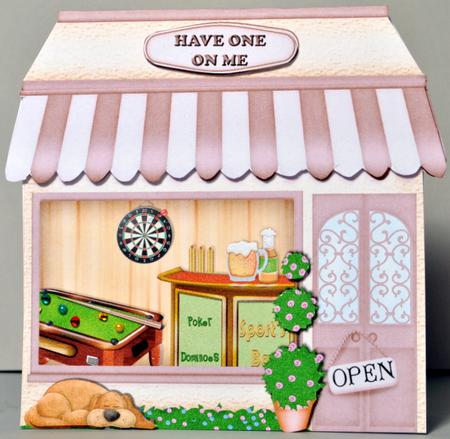 Pub Quick Shape Card with Decoupage by Kristina Norbat