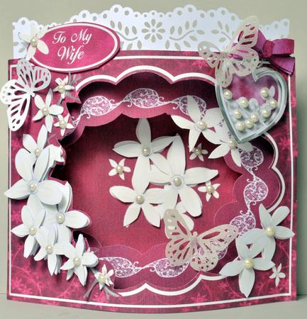 Beau Fronts 3D Card Kit - Ivory Flowers & Burgundy Velvet by Kristina Norbat