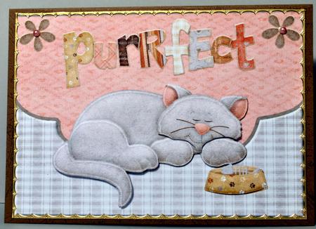 Purr Fect Envelope Card with Decoupage by Kristina Norbat