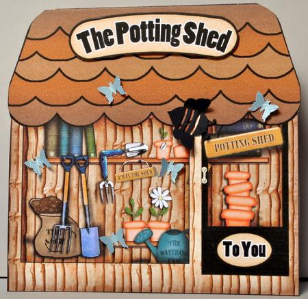 The Potting Shed Shop Shaped Card with Decoupage N Greetings by Kristina Norbat