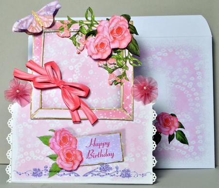 Over the Edge Card Kit with Envelope & Insert - Rose Cerise by Kristina Norbat