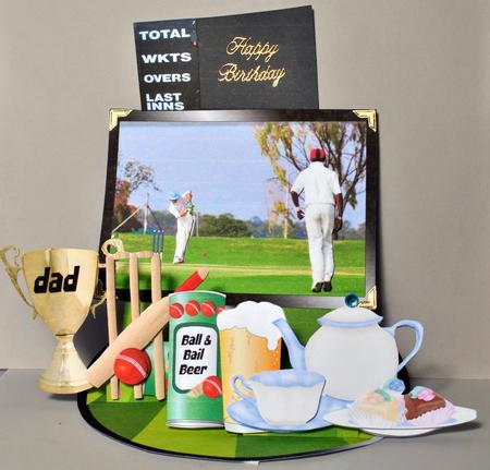 Giant Easel Tableau 3D Card Kit - Anyone for Cricket? by Kristina Norbat