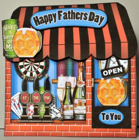 Last Drop Inn Shop Shaped Card with Decoupage N Greetings by Kristina Norbat