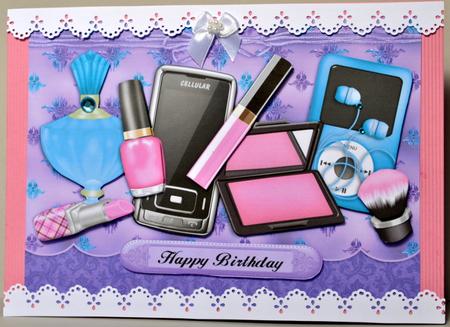 Teen Girl Essentials - Decoupage Card by Kristina Norbat