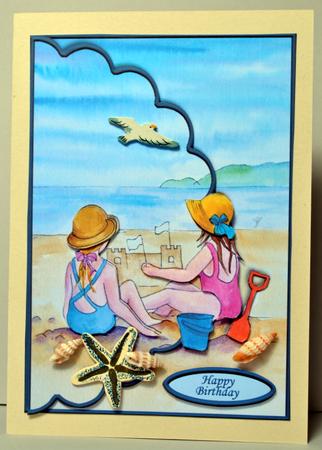 On the Beach Envelope Card with Decoupage by Kristina Norbat