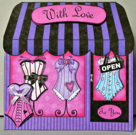 Ohh La La Shop Shaped Card Decoupage N Greetings by Kristina Norbat