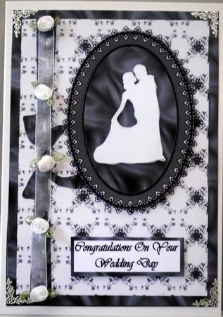 Black and White Wedding Couple Decoupage Card by Kristina Norbat
