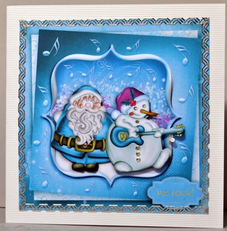 Snowman Rock Christmas Topper and Decoupage by Kristina Norbat
