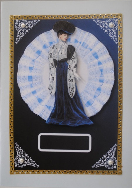 Elegant Lady 1 on Lace Card Front by Kristina Norbat