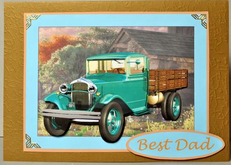 Faded Memories 1930 Truck Quick Card with Decoupage by Kristina Norbat
