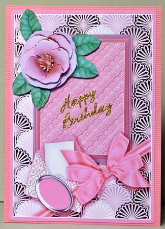 Deep Pink and Pink Satin Bow and Lace Envelope Card Fronts by Kristina Norbat
