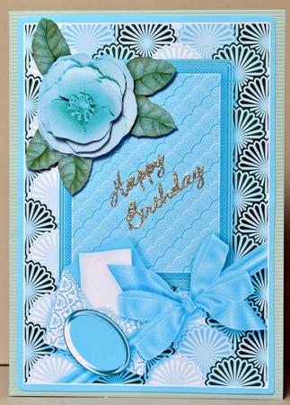 Teal and Aqua Satin Bow and Lace Envelope Card Fronts by Kristina Norbat