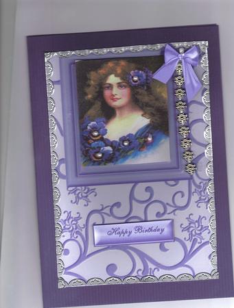 Pretty Vintage Lady in Frame with Bows by Kristina Norbat