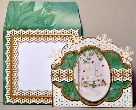 Winter Pub Anglaise Scalloped 3D Decoupage Card Kit by Kristina Norbat