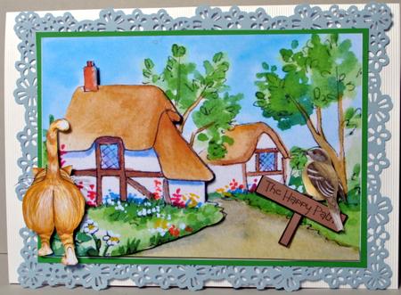 The Path to Happiness, Quick Card Front with Quick Decoupage by Kristina Norbat