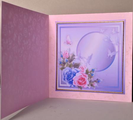 Blue Roses and Butterfly 8in x 8in Insert Plate by Kristina Norbat