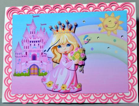 Little Princess and Her Castle Card Front Decoupage by Kristina Norbat