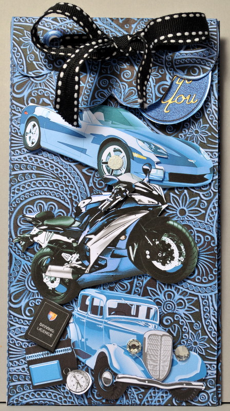 Periwinkle Blue Paisley Gift Card Money Envelope by Kristina Norbat