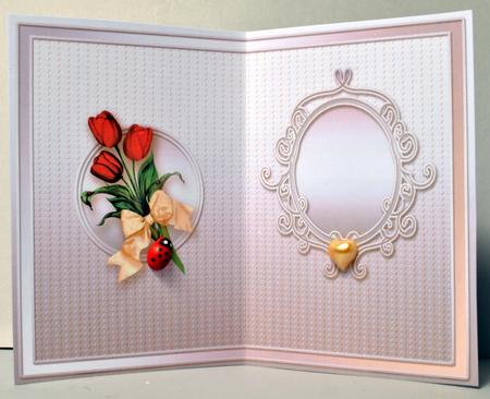Red Tulips on a Lace Doily Matching A5 Insert by Kristina Norbat