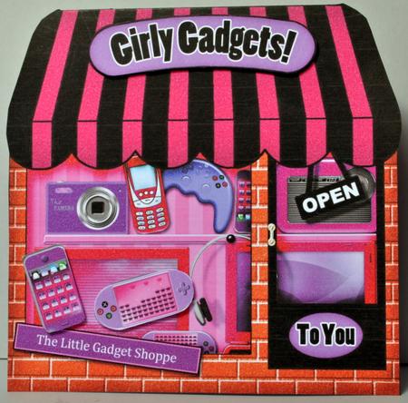 The Little Girly Gadgets Shaped Card Decoupage N Greetings by Kristina Norbat