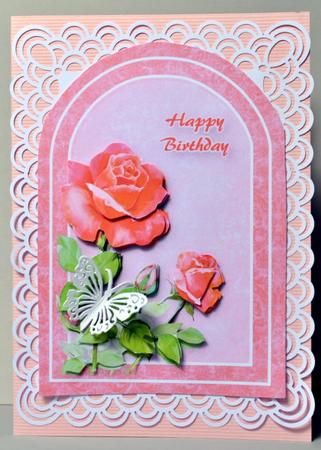 Birthday Roses Rounded Quick Card by Kristina Norbat