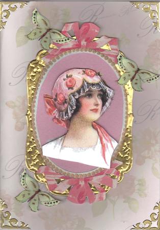 Pretty Vintage Lady in Oval Frame by Kristina Norbat